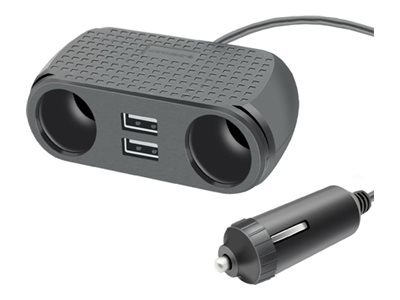 Sansai car power adapter 2 x automobile cigarette lighter 2 x Product shot Right-angle 79250