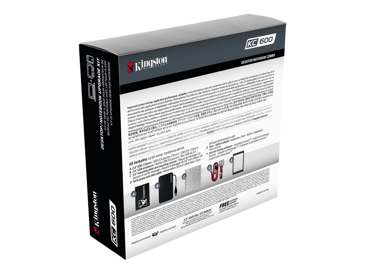 Kingston 1024GB SSD KC600 SATA3 2.5'' BUNDLE (R:550, W:520MB/s)