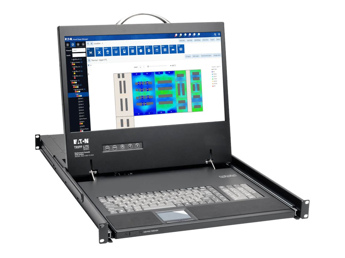 Tripp Lite Rack Console 1URM DVI, VGA for KVM Switch, 19" LCD 1080p Rackmount TAA