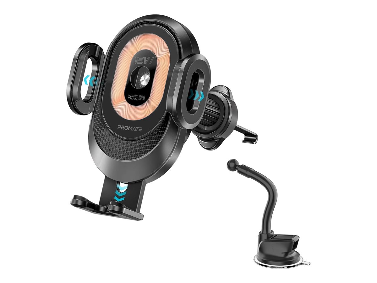 Promate PowerMount-2 car power adapter auto clamp 15 Product shot Right-angle 79850