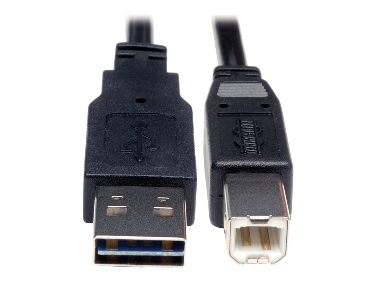 Tripp Lite 1ft USB 2.0 High Speed Cable Reverisble A to B M/M 1'