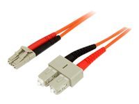 StarTech.com 2m Fiber Optic Cable - Multimode Duplex 50/125 - LSZH - LC/SC - OM2 - LC to SC Fiber Patch Cable - Network cable - LC multi-mode (M) to SC multi-mode (M) - 2 m - fibre optic - duplex - 50 / 125 micron