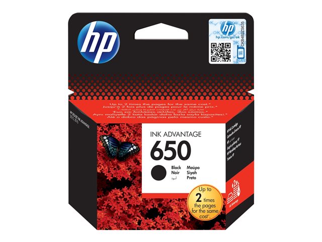 HP 650 Black Original Ink Advant. Cartr. CZ101AE#BHK