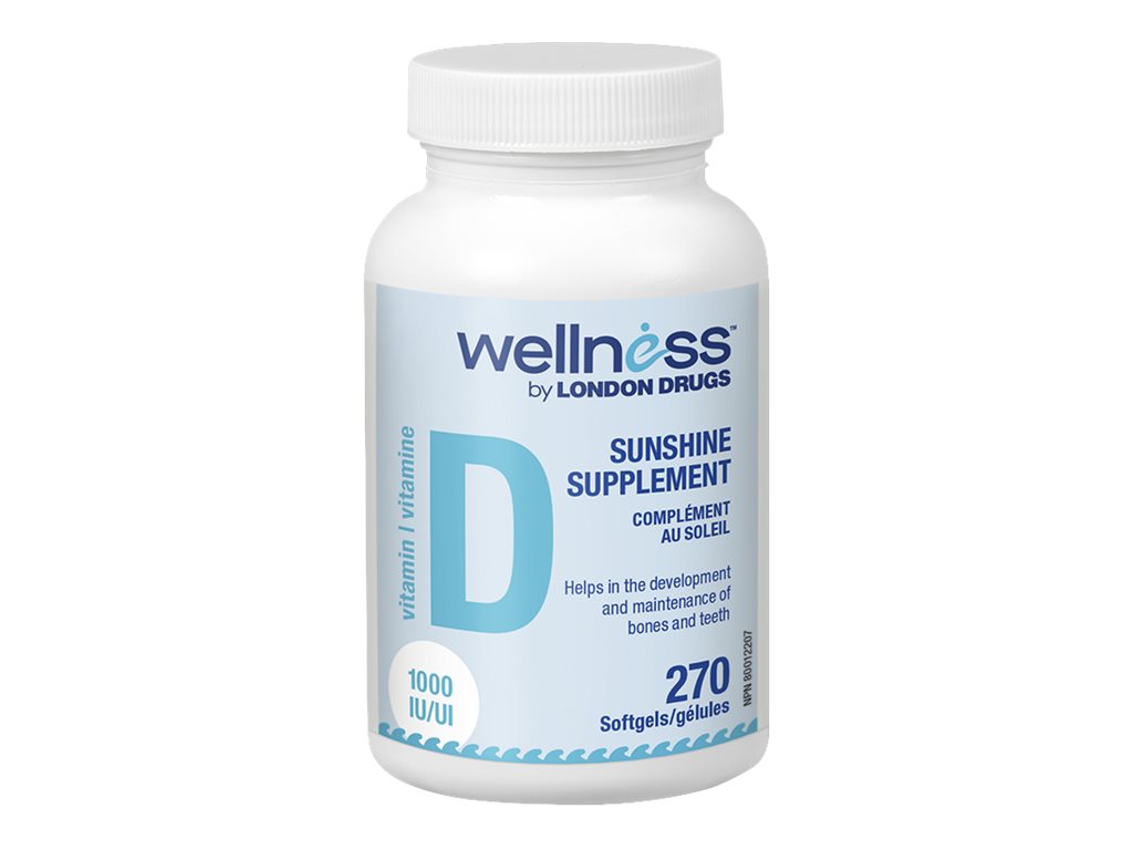 Wellness by London Drugs Vitamin D Softgels - 1000 IU - 270s