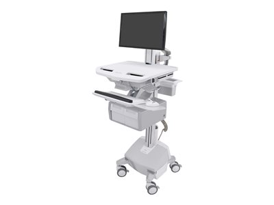 Ergotron StyleView Electric Lift Cart with LCD Pivot, LiFe Powered, 2 Tall Drawers (2x1)