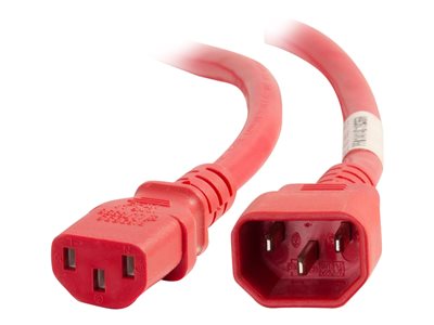 C2G 5ft 18AWG Power Cord (IEC320C14 to IEC320C13) -Red