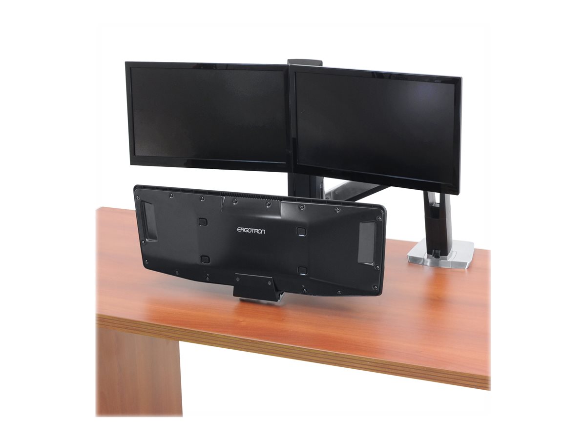 Ergotron WorkFit-A Dual Workstation With Suspended Keyboard - nástavec na stůl - leštěný hliník, černá – foto 3