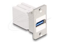 Delock Keystone module USB-adapter Sølv Hvid