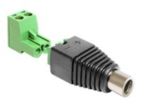 DeLOCK 2 pins terminalblok (female) - Strøm DC jackstik 5,5 mm (ID: 2,5 mm) (female) Strømforsyningsadapter