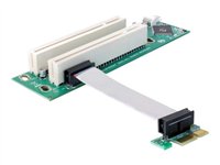 DeLOCK Riser card PCI Express x1 > 2x PCI 32Bit 5 V flexible cable 9 cm left insertion Udvidelseskort
