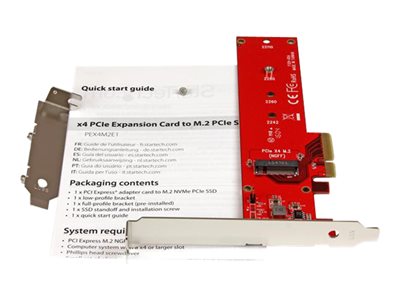 Adaptateur StarTech PCI Express x4 vers SSD M.2 PCIe - Carte d