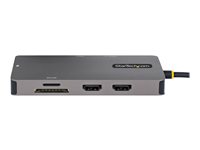 Startech USB C Multiport Adapter, Dual HDMI Video, 4K 60Hz, 2-Port 5Gbps USB-A Hub, 100W Power Delivery Charging, GbE, SD/Mic
