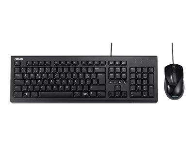 Asus U2000 wired Keyboard+Mouse dt. Layout schwarz - 90-XB1000KM000Q0-