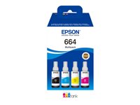 Epson EcoTank 664 - 4-pack - black, yellow, cyan, magenta - original - ink refill