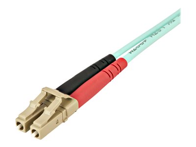 StarTech.com Aqua OM4 Duplex Multimode Fiber - 2m / 6 ft - 100 Gb - 50/125 - OM4 Fiber - LC to LC Fiber Patch Cable (450FBLCLC2)