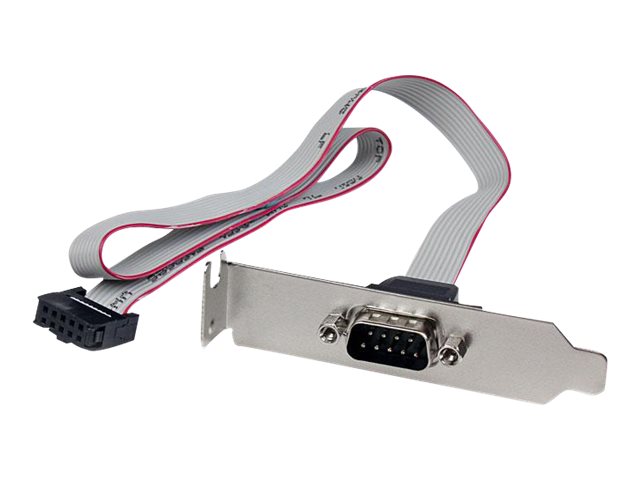 Image of StarTech.com 1 Port 16in DB9 Serial Port BRacket to 10 Pin Header - Low Profile - low profile DB9 Header - DB9 bRacket (PLATE9M16LP) - serial panel - DB-9 to 10 PIN IDC - 40.6 cm