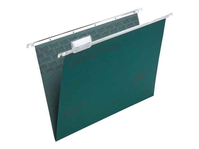 Rexel Crystalfile Classic Hanging File For A4 Folio Capacity 150 Sheets Tabbed Green Pack Of 50
