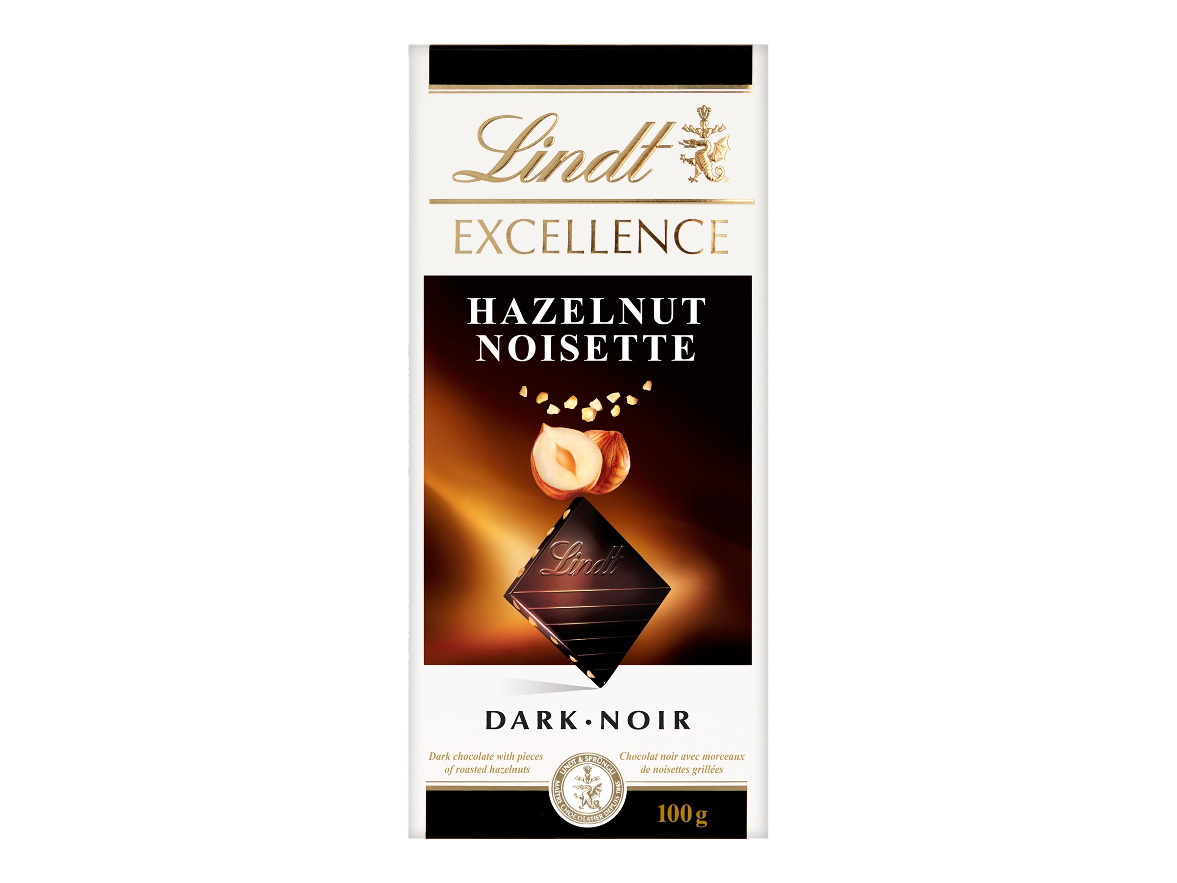 Lindt Excellence Dark Chocolate Bar Roasted Hazelnut 100g 0810