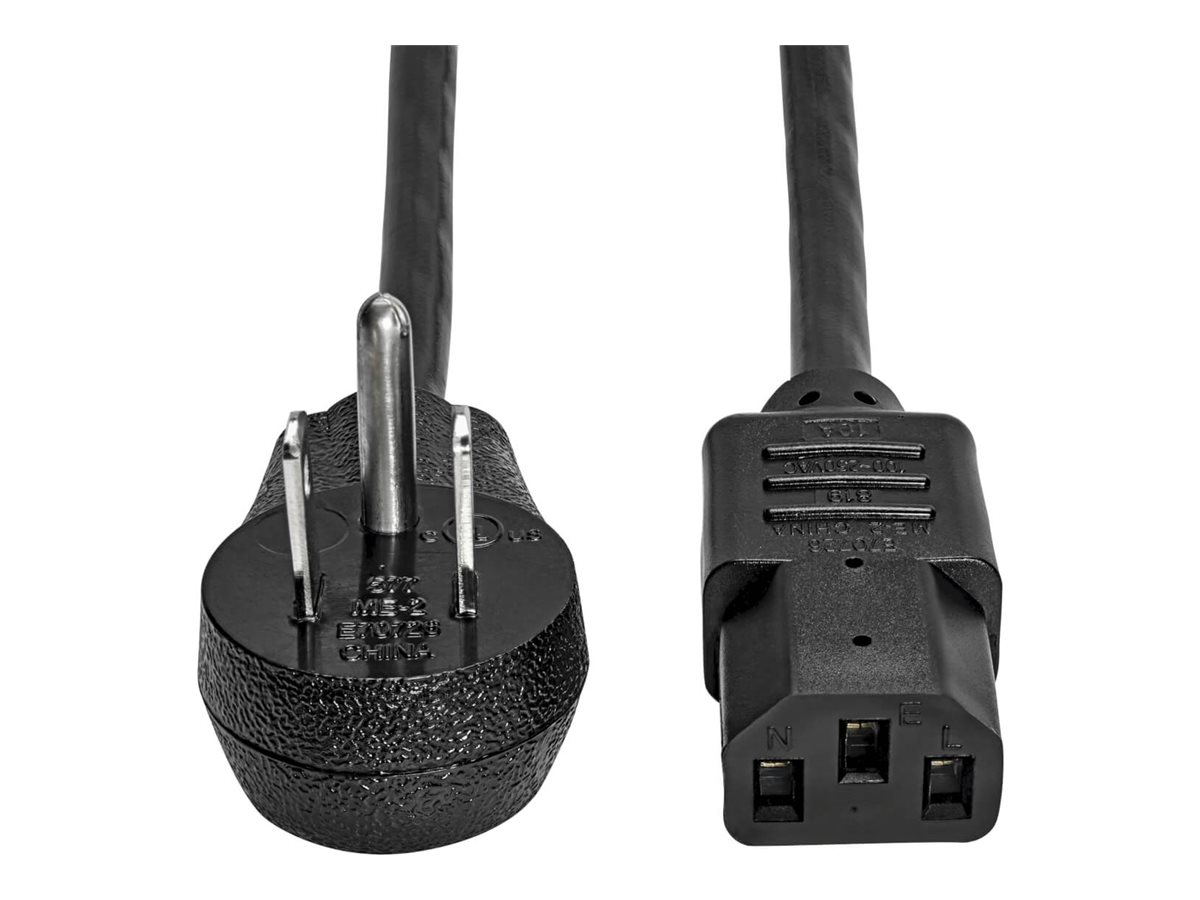 Tripp Lite Desktop Computer AC Power Cord, Right-Angle NEMA 5-15P to C13