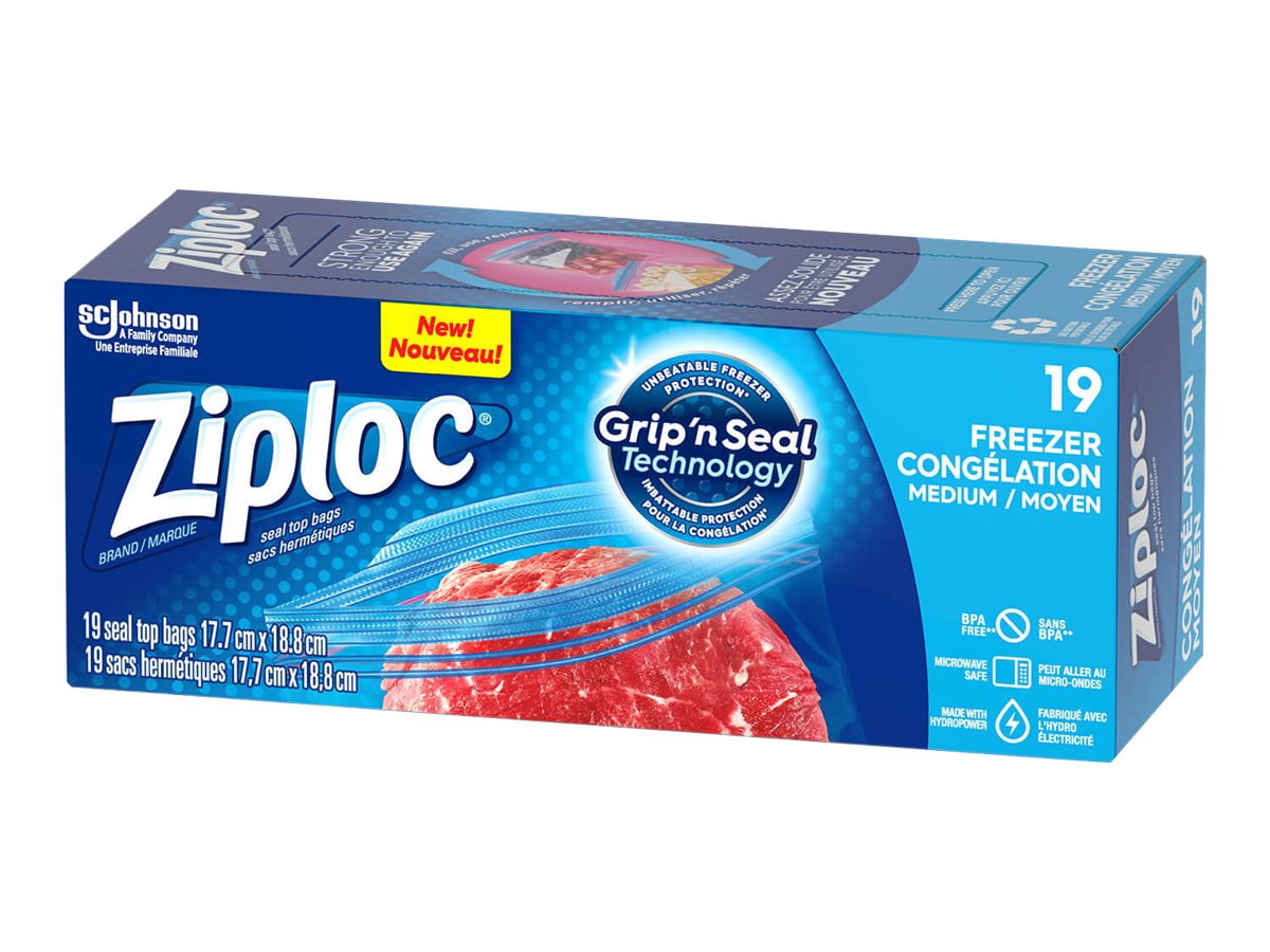 Ziploc Double Zip Freezer Bags - Medium - 19's