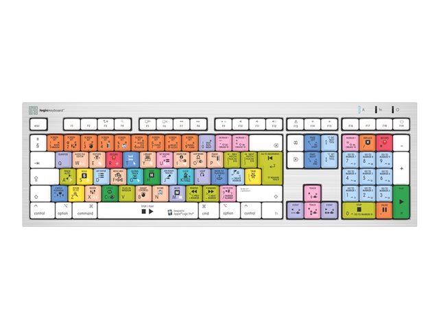 Logickeyboard Apple Logic Pro X Alba Slimline Keyboard Mac Qwerty Uk Silver Input Device