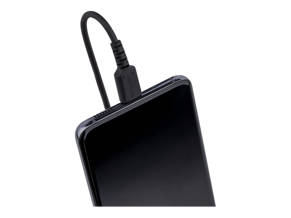 StarTech.com 3ft (1m) USB C Charging Cable, Coiled Heavy Duty Fast Charge & Sync USB-C Cable, High Quality USB 2.0 Type-C Cable, Rugged Aramid Fiber, TPE, 3A, S20, iPad, Pixel - Durable Male to Male USB, Black - USB kabel typ C - USB-C do USB-C - 1 m – foto 6