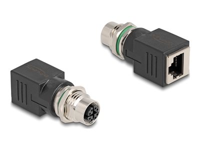 DELOCK M12 Adapter X-kodiert 8 Pin Buchse zu RJ45 Bu gerade Adapter