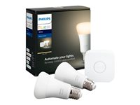 Philips Hue White Starter Kit - Wireless lighting set - LED light bulb x 2
