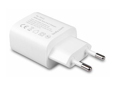 LINDY 20W USB Type A & C Charger - 73413