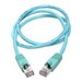 Eaton Tripp Lite Series Cat6a 10G Snagless Shielded STP Ethernet Cable (RJ45 M/M), PoE, Aqua, 3 ft. (0.91 m)