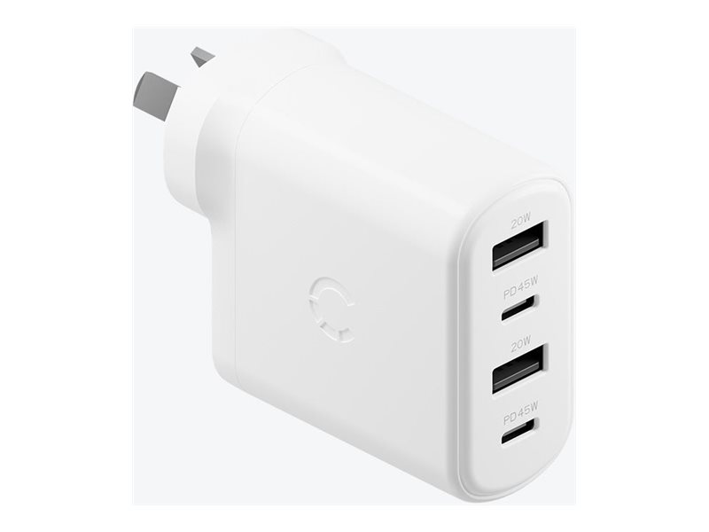Cygnett PowerMaxx power adapter GaN USB USB-C 100 Product shot Right-angle 79550