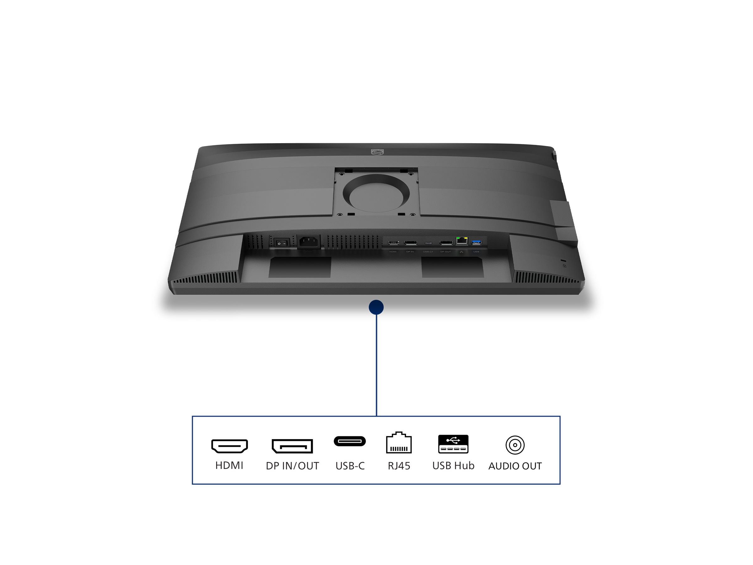 Philips 24B2U4301 4000 Series LED monitor Full HD (1080p) Product shot Back 79000