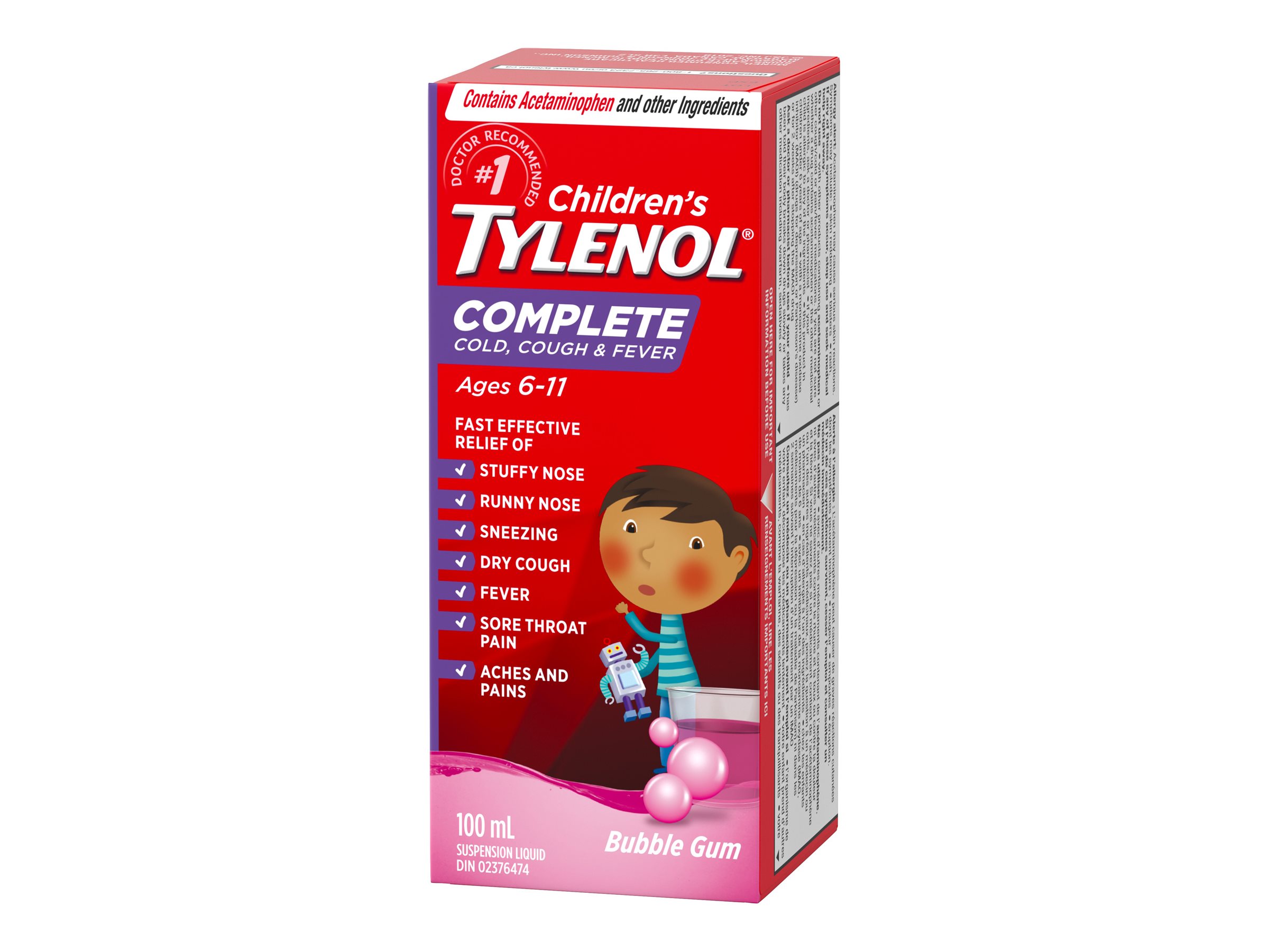 Tylenol* Children's Complete Cold Cough & Fever Liquid Suspension - 100ml� �