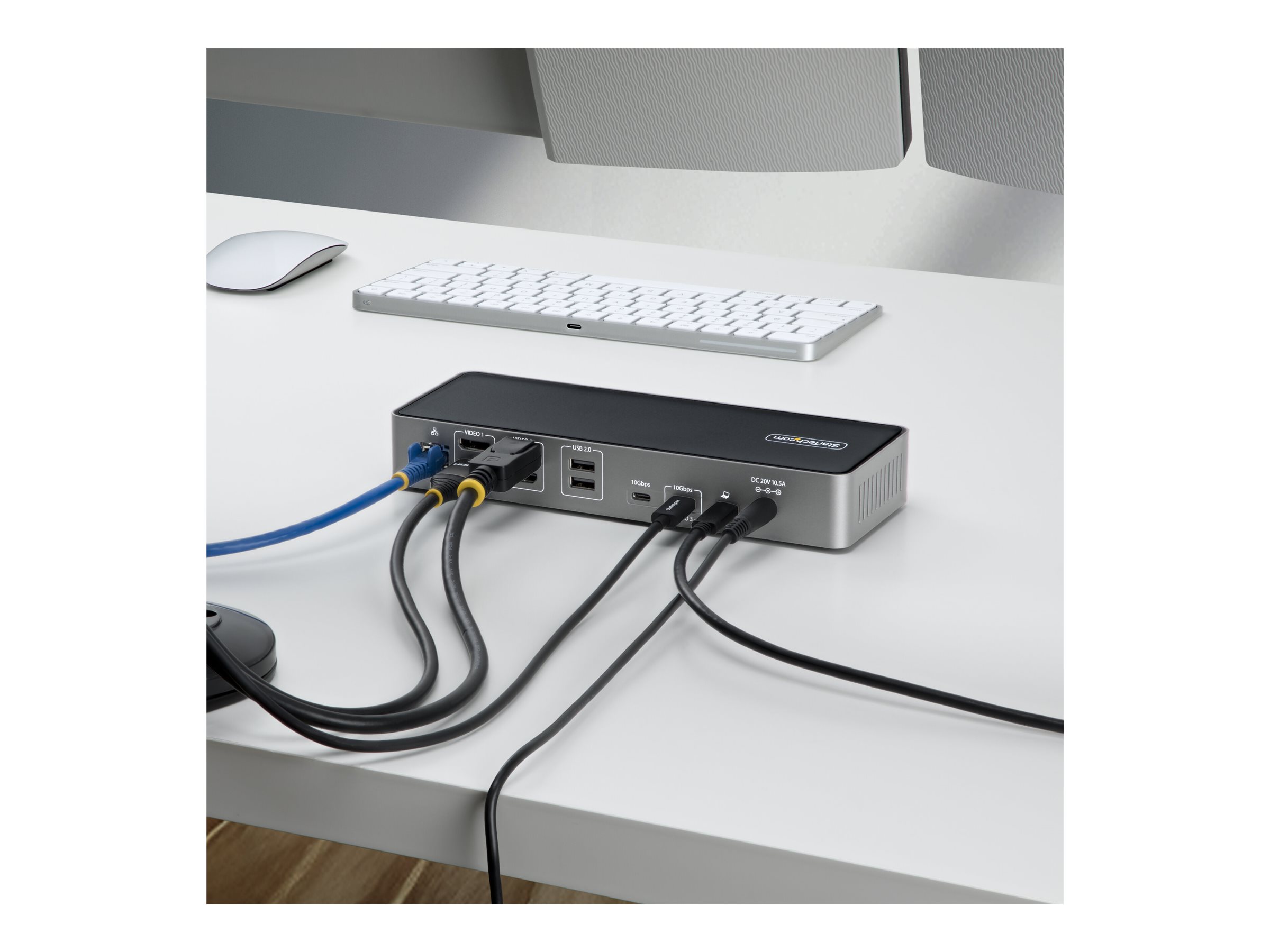Startech docking station USB-C 2 x HDMI 2 x DP USB-C 2.5GbE 1GbE TAA Product shot Ports / controls 75750