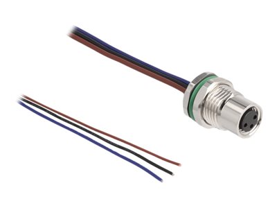 DELOCK M8 Einbaukabel A-kodiert 3 Pin Bu. für Panel 0,5 m