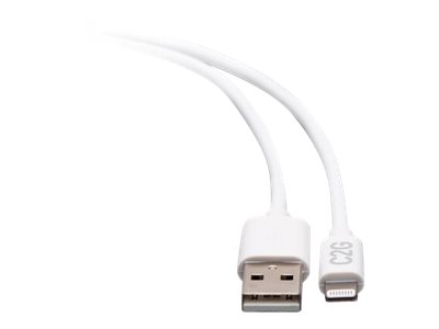 C2G 10ft Lightning to USB A - Power, Sync and Charging Cable - MFi - White