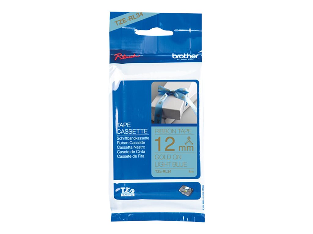 Ruban TZERL34 12mm or / bleu  tissu non adhésif
