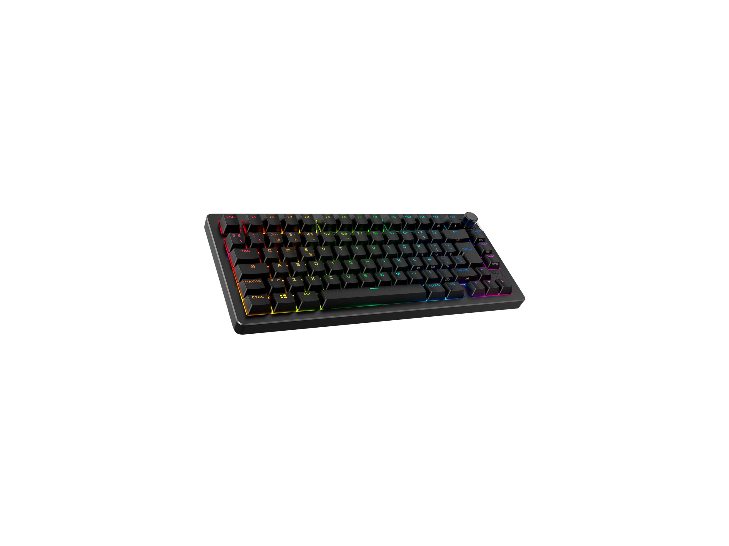 HyperX Alloy Rise keyboard 1000 Hz polling rate 100% anti-ghosting 80 million key presses Product shot Front 79950