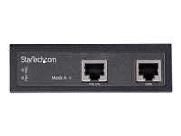 StarTech Industrial Gigabit Ethernet PoE Injector, 30W 802.3at PoE+ Midspan 48V-56VDC DIN Rail Power Over Ethernet Injector Adapter, -40C to +75C Cameras/Sensors/WiFi Access, 30W PoE - Midspan PoE Injector (POEINJ30W) - PoE injector - 30 Watt