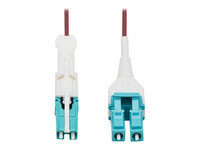 Tripp Lite 400G Duplex Multimode 50/125 OM4 Fiber Optic Cable (CS-PC/LC-PC), Round LSZH Jacket, Magenta, 10 m