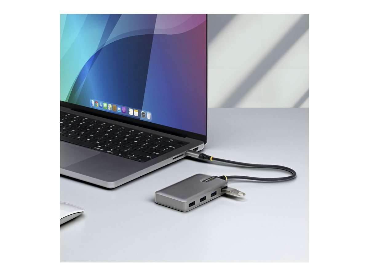 StarTech.com 4-Port USB-C Hub, USB 3.0 5Gbps, Bus Powered, USB Type-C to 4x USB-A Hub with Optional Auxiliary Power Input, Portable Desktop/Laptop USB Hub with 1ft (30cm) Attached Cable - USB Expansion Hub (5G4AB-USB-C-HUB) - rozbočovač - 4 porty – foto 9