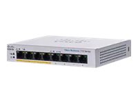 Cisco Business 110 Series 110-8PP-D switch 8 ports unmanaged Product shot Right-angle 76400