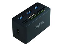 LogiLink USB 3.0 Hub All-in-One Card Reader Hub 3 porte USB