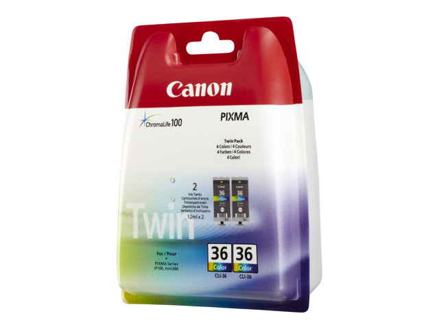 Image of Canon CLI-36 Twin Pack - 2-pack - colour (cyan, magenta, yellow) - original - ink tank