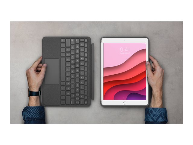 Logitech Combo Touch - clavier et tui - avec trackpad - AZERTY - Franais - graphite Priphrique d\'entre