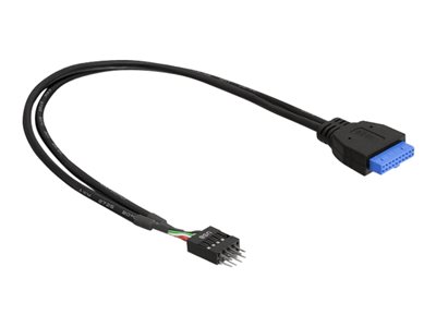 4043619837915 - - Internes USB-Kabel - 19-poliger USB 30 Kopf (W) zu 9-poliger USB-Header (M) - 45 cm - Schwarz