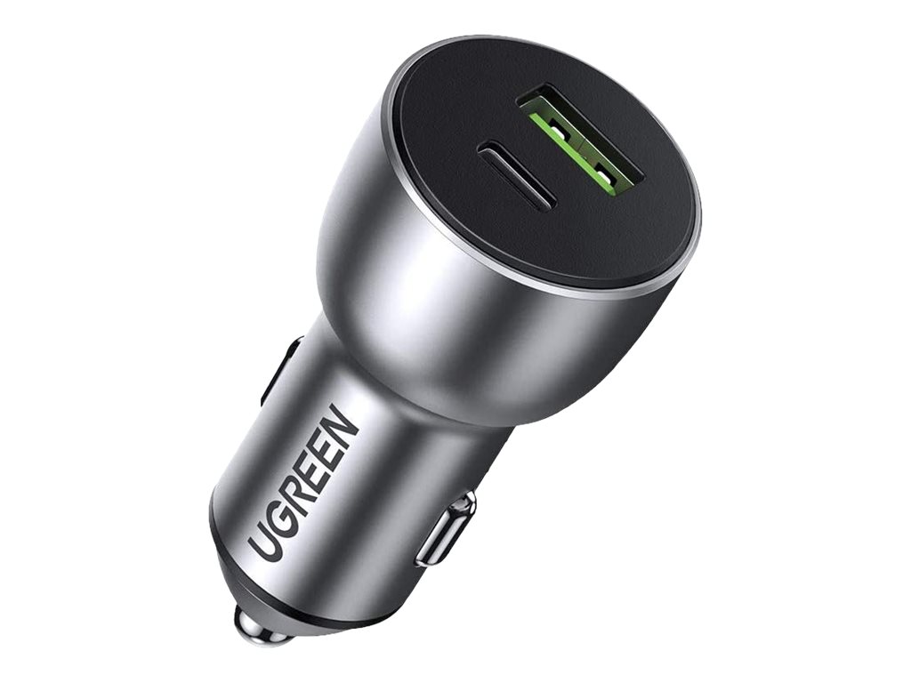 Ugreen CD213 car power adapter USB USB-C 36 Product shot Right-angle 79700