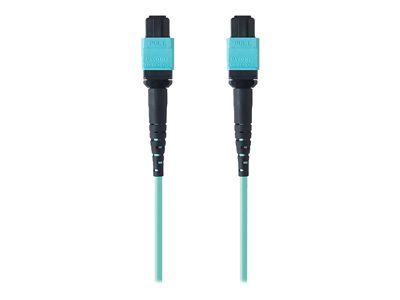 Belkin 1M MTP to MTP MPO Fiber Optic Cable, 40GB Aqua, 50/125, OM3, Plenum