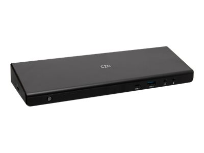 C2G USB-C 12-in-1 Triple Display Docking Station with HDMI, DisplayPort, Ethernet, USB, 3.5mm Audio and Power Delivery up to 85W - 4K 30Hz (TAA Compliant) - dokovací stanice - USB-C / Thunderbolt 3 - HDMI, DP - 1GbE - kompatibilní s TAA – foto 2