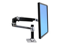 Ergotron LX Desk Mount LCD Arm - Mounting kit (articulating arm, desk clamp mount, extension adapter, grommet-mount base, 7" post) - for LCD display - polished aluminium - screen size: up to 34"